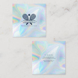 Tennis Coach Minimal Typography Holography Fyrkantigt Visitkort