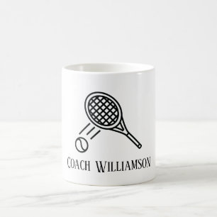Tennis Coach Monogrammed Namn Kaffemugg