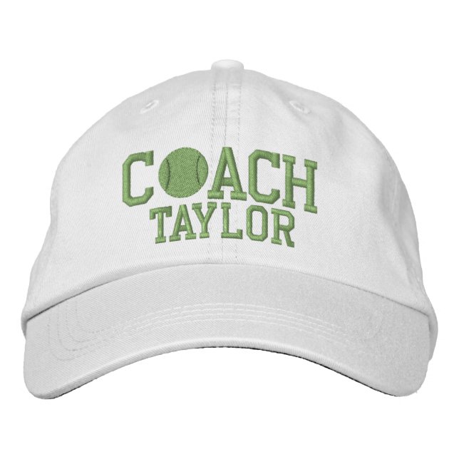 Tennis Coach Personalized Broderad Keps (Framsida)