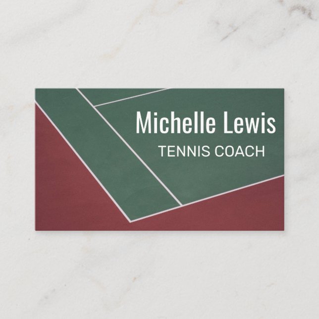 Tennis Coach Simple Professionell Hard Court Sport Visitkort (Framsida)