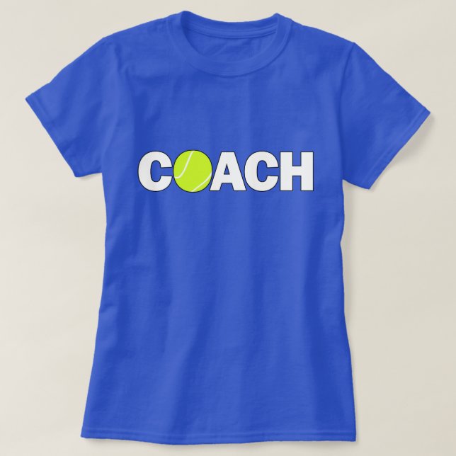 Tennis Coach T-Shirt, kvinnor T Shirt (Design framsida)