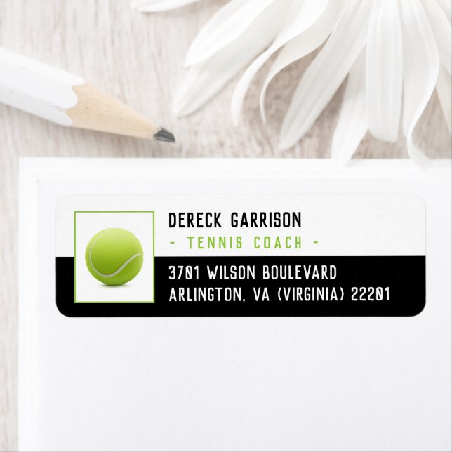 Tennis Coach | Utbildare | Instruktör | Spelare Returadress Etikett (Insitu)