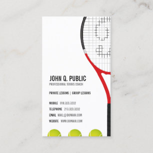 Tennis Coach Visitkort