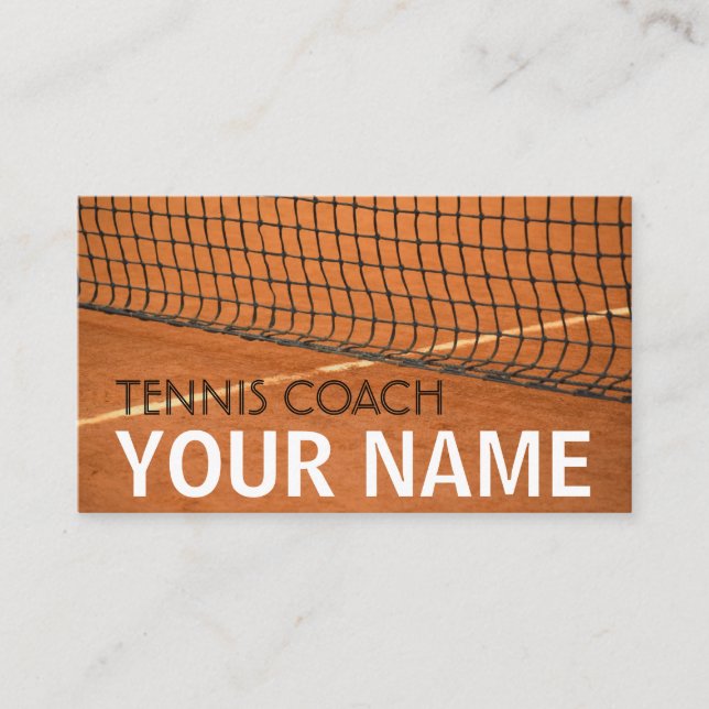 Tennis Coach Your Name Professionell Instructor Ne Visitkort (Framsida)