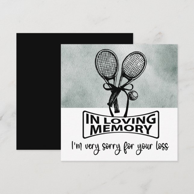 Tennis Condolences Förlåt för din förlust (Fram/baksida)