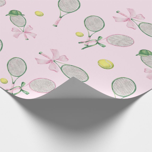 Tennis Coquette Bow Pink Gift Presentpapper (Hörn)