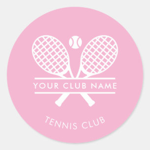 Tennis Country Club Namn Lagspelare Rosa Runt Klistermärke