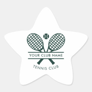 Tennis Country Club Namn Team Green Swag Anpassad Stjärnformat Klistermärke