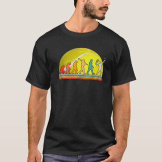 Tennis Court human Evolution Player Clay Court Fun T Shirt