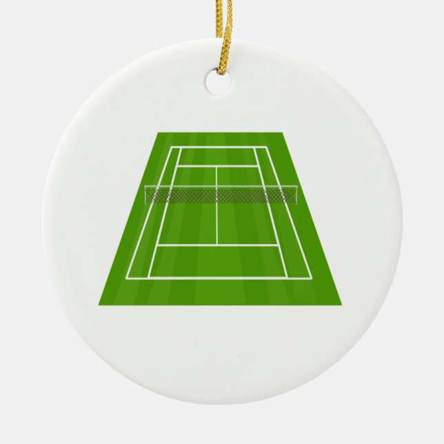 Tennis court julgransprydnad keramik (Framsidan)