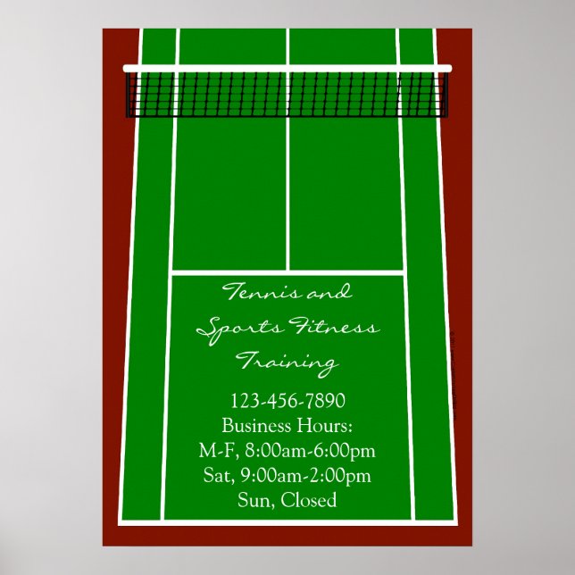 Tennis Court Layout Graphic Poster (Framsidan)