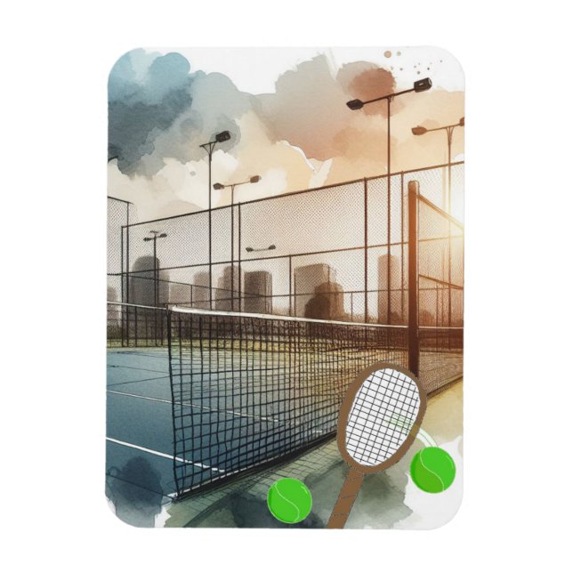 Tennis Court och Racket Magnet (Vertikal)