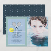 Tennis Court Racquet Blue Boy Photo Birthday