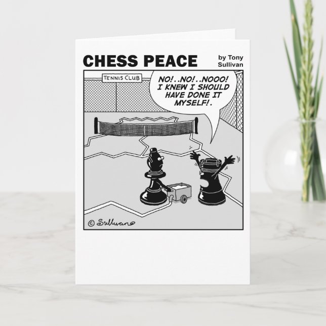 Tennis Court scen Chess Peace tecknad Kort (Framsida)