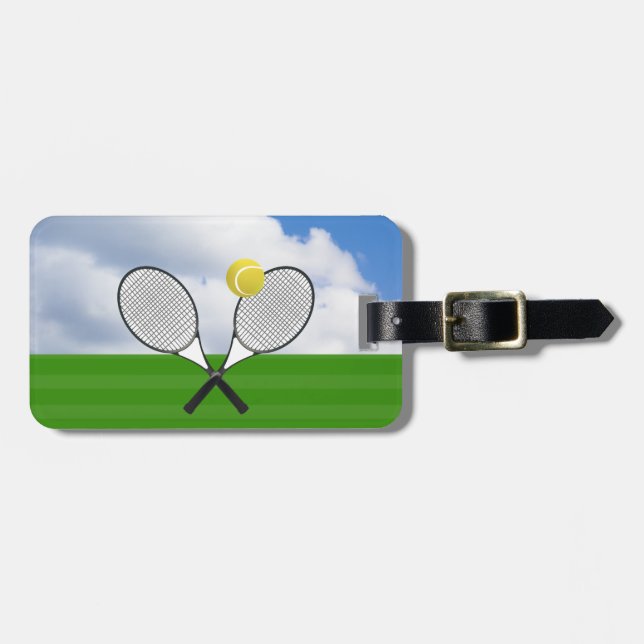 Tennis court & TENNIS RACKETS Bagagebricka (Horisontell Framsida)