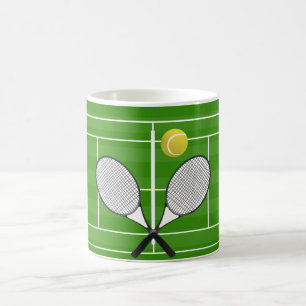 Tennis court & TENNIS RACKETS Kaffemugg