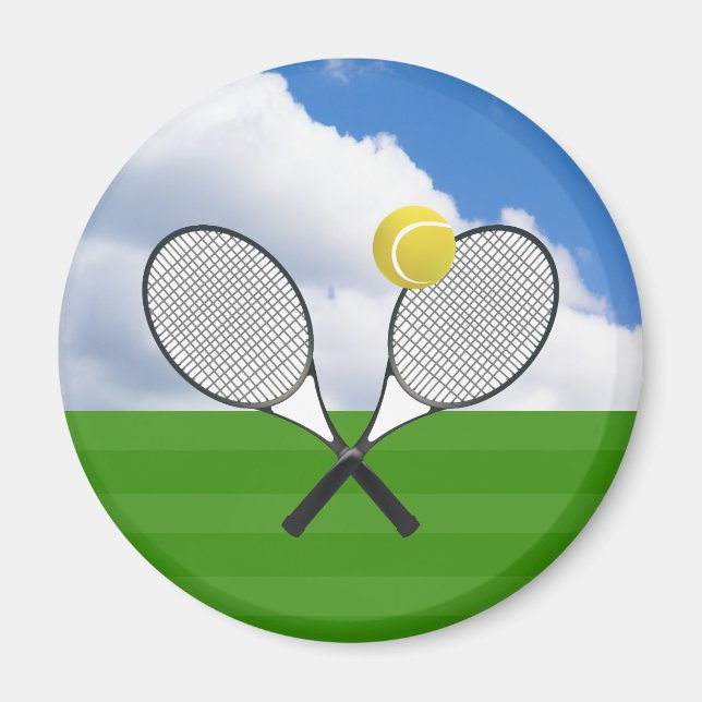 Tennis court & TENNIS RACKETS Magnet (Framsidan)