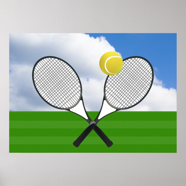 Tennis court & TENNIS RACKETS Poster (Framsidan)