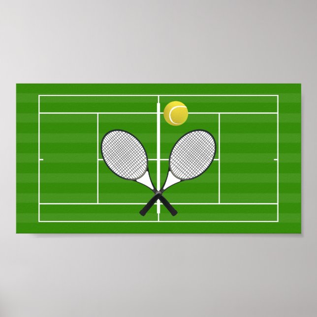 Tennis court & TENNIS RACKETS Poster (Framsidan)