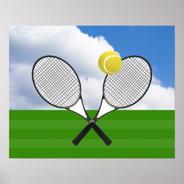 Tennis court & TENNIS RACKETS Poster (Framsidan)