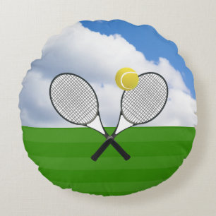 Tennis court & TENNIS RACKETS Rund Kudde