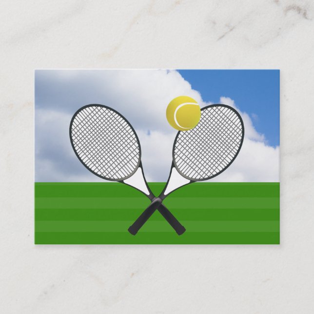 Tennis court & TENNIS RACKETS Visitkort (Framsida)