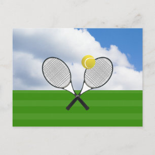Tennis court & TENNIS RACKETS Vykort