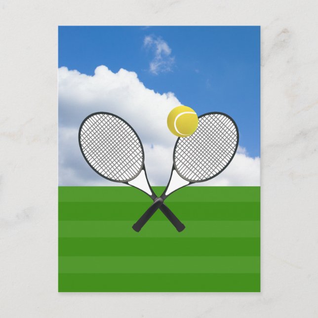 Tennis court & TENNIS RACKETS Vykort (Framsida)