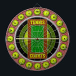 Tennis Courts 20 Shots Darttavla<br><div class="desc">En roligt tennis temat dartboard! Har tennis-hotell i centrum med tennis boll,  nät och bakgrundstennis golv. Det finns också 20 räkneomfång för små tillkommande mål för fler utmaningar. Perfekt för traditionella dataspel,  nya egna spel eller som coola påstående art biet. Njut!</div>