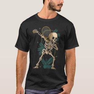 Tennis Dabbing Skeleton Tennis With Racket Hallowe T Shirt