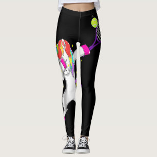 tennis dabbing Unicorn Flickor presenterad Leggings