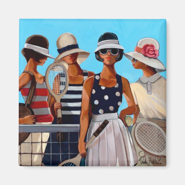 Tennis Dam av Trish Biddle Magnet (Framsidan)