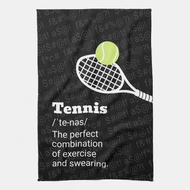 Tennis Definition Exercise and Swearing Kökshandduk (Vertikal)