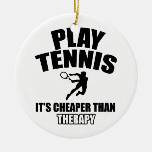 Tennis design julgransprydnad keramik