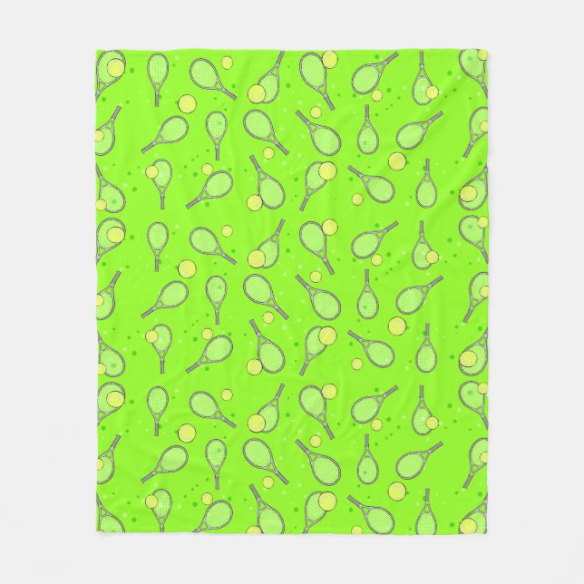 Tennis Design Mönster Fleecefilt (Framsidan)