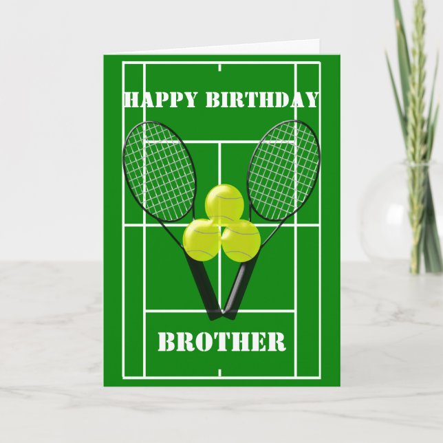Tennis Design Personlig Brother Birthday Kort (Framsida)