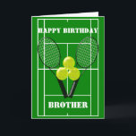 Tennis Design Personlig Brother Birthday Kort<br><div class="desc">Högtidligt kort för tennis-designbroderkort. Anpassa det här födelsedagskortet med valfri text och skriv sedan ut det och skicka det till dig eller ladda ned det direkt till din mobila enhet. Om du behöver hjälp med att anpassa kontaktar du oss genom länken på den här sidan. Tennis-design-personlig-broderns födelsedagskort som du kan...</div>