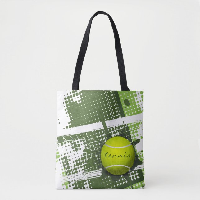 Tennis Design Tote Bag Tygkasse (Framsida)
