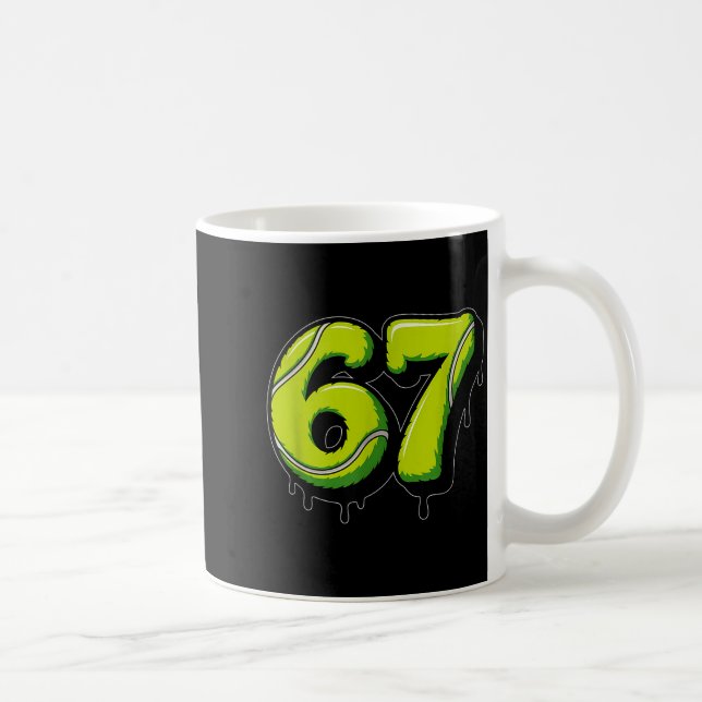 Tennis Drip Number 67 Or 67th Birthday Six Seven  Kaffemugg (Höger)