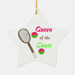 Tennis - Drottning på banan Julgransprydnad Keramik