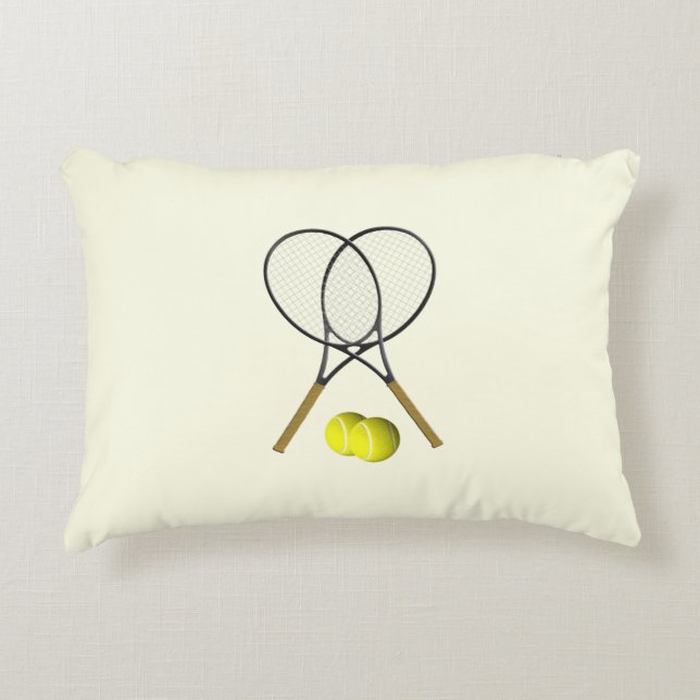 Tennis Dubbel Cream Prydnadskudde (Framsidan)