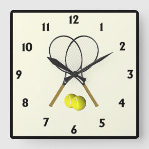 Tennis Dubbel Kräm Fyrkantig Klocka