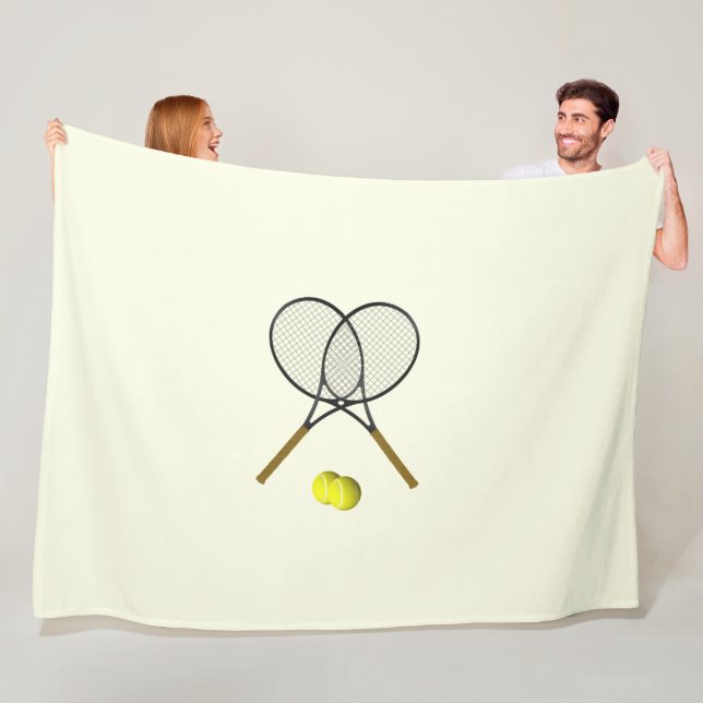 Tennis Dubblas Cream Fleecefilt (På plats)
