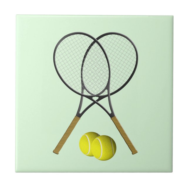Tennis Dubblas Grönt Kakelplatta (Framsidan)