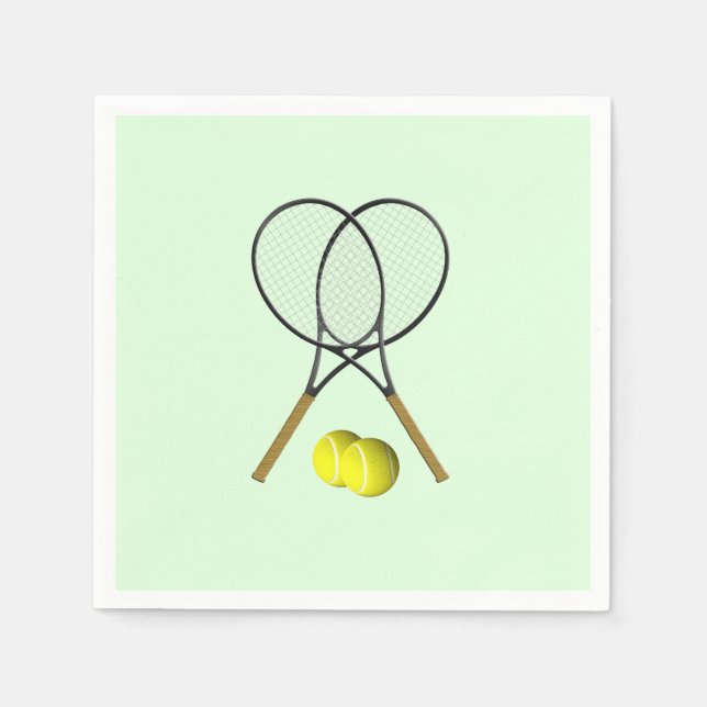 Tennis Dubblas Grönt Pappersservett (Framsidan)