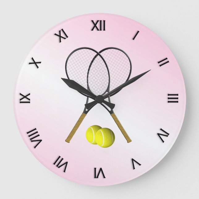 Tennis Dubblas Rosa Sports Stor Klocka (Framsida)