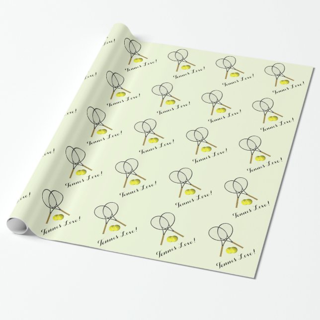 Tennis Dubblas Tennis Kärlek Wrapping Papper Presentpapper (Utrullad)