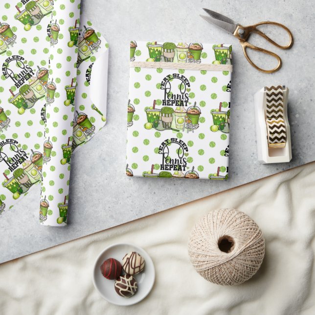 Tennis Eat Ssov Tennis Repeat lustig födelsedag Presentpapper (Hantverk)