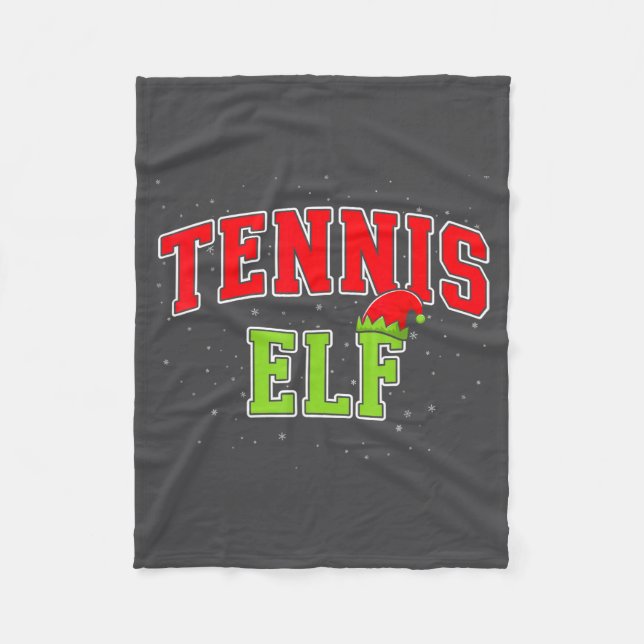 Tennis Elf Christmas Family Matching Group Xmas  Fleecefilt (Framsidan)