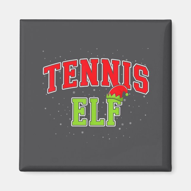 Tennis Elf Christmas Family Matching Group Xmas  Magnet (Framsidan)